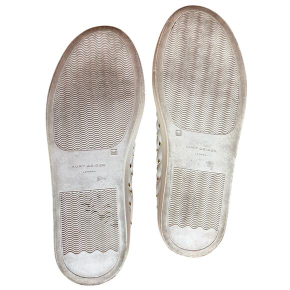 Kurt Geiger Bejeweled Rainbow Crystal Quilted Leather Sneakers size 37/4 US 7 - Picture 6 of 15